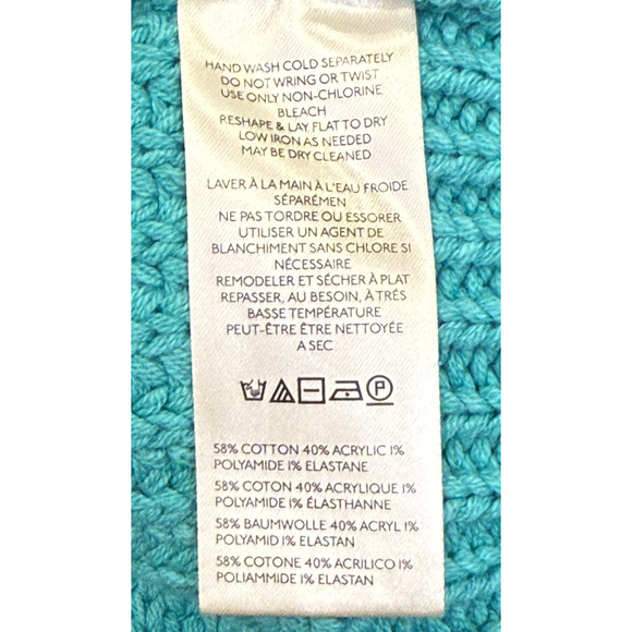 NEW FREE PEOPLE TURQUOISE SWIM TOO DEEP OVERSIZED CARDI CARDIGAN SWEATER SZ L - Picture 7 of 8